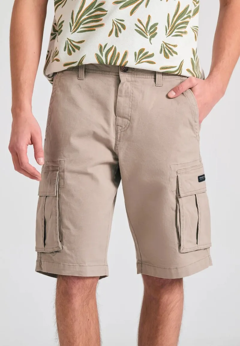 Funky Buddha Ανδρική cargo Βερμούδα FBM011-002-03 Γκρι Μπεζ