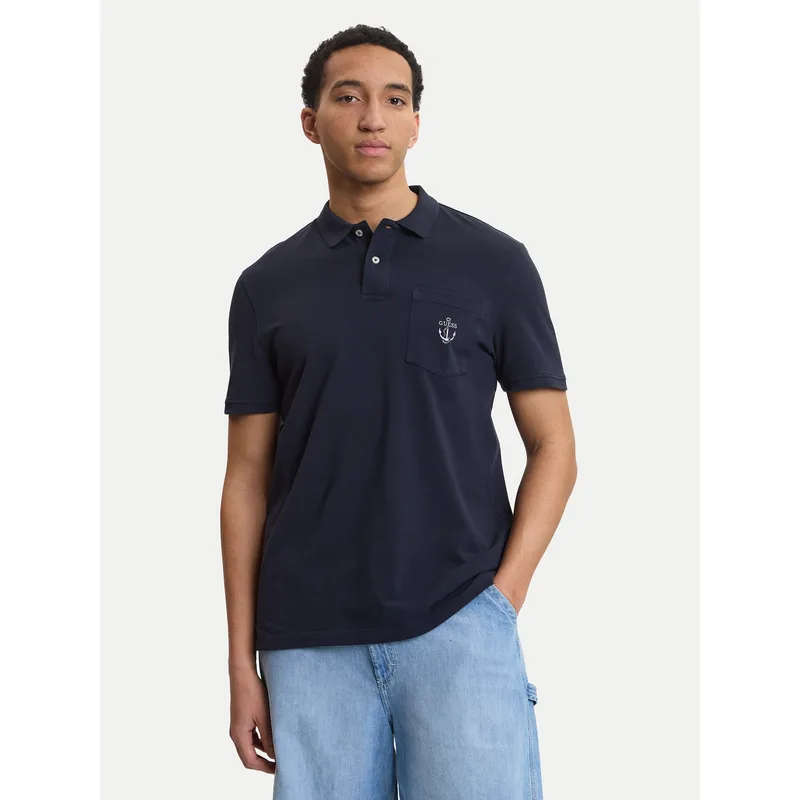 Guess Polo M6GP48 K3476 Σκούρο μπλε Regular Fit