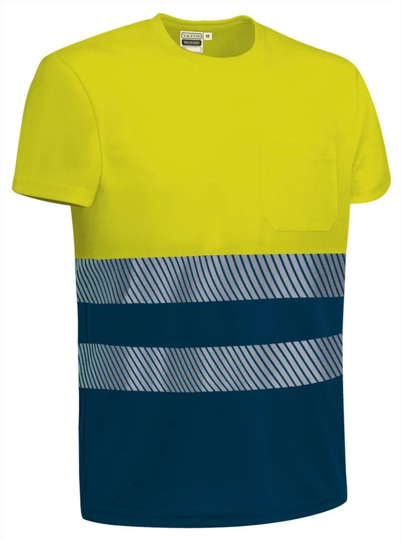 Hi-Vis Κοντομάνικο T-Shirt WEXFORD Valento CAVAWEXAM Fluo Yellow-Orion Navy Blue