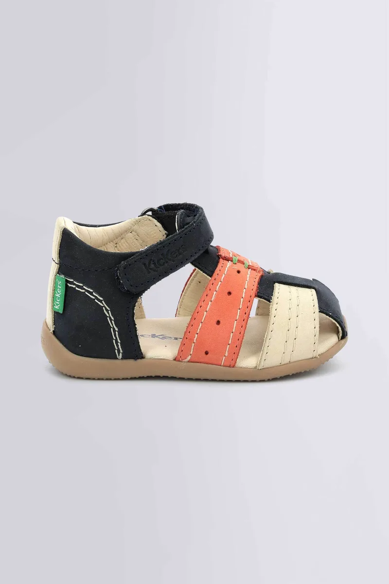 Kickers βρεφικά δερμάτινα πέδιλα "Bigbazar-2" (19-23) - 785420-10 Σκούρο Μπλε