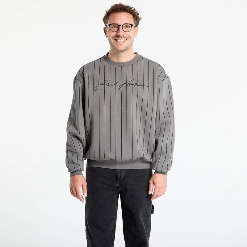 Φούτερ Karl Kani Autograph Pinstripe Sweat Os Crewneck Grey XL