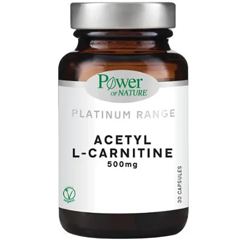 Power Health Platinum Range Acetyl L-Carnitine 500 mg Συμπλήρωμα Διατροφής με Ακετυλο-L-Καρνιτίνη, για Βέλτιστη Βιοδιαθεσιμότητα & Απορρόφηση 30veg.caps