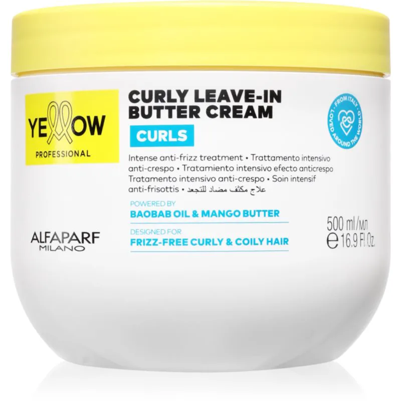 Yellow Professional Curls Curly Leave-in Cream κρέμα χωρίς ξέβγαλμα για σγουρά μαλλιά 500 ml