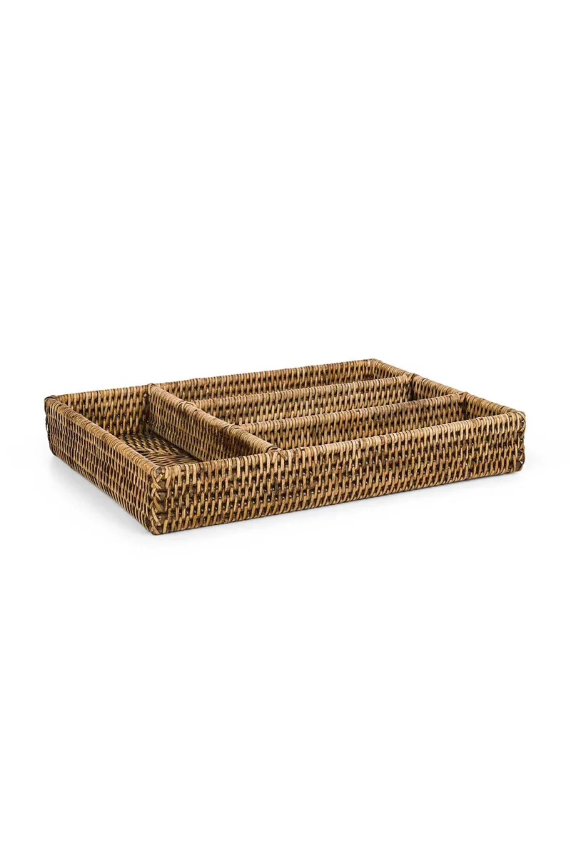 Coincasa θήκη για μαχαιροπίρουνα από ινδοκάλαμο 34 x 24 cm - 007373180 Καφέ Ανοιχτό
