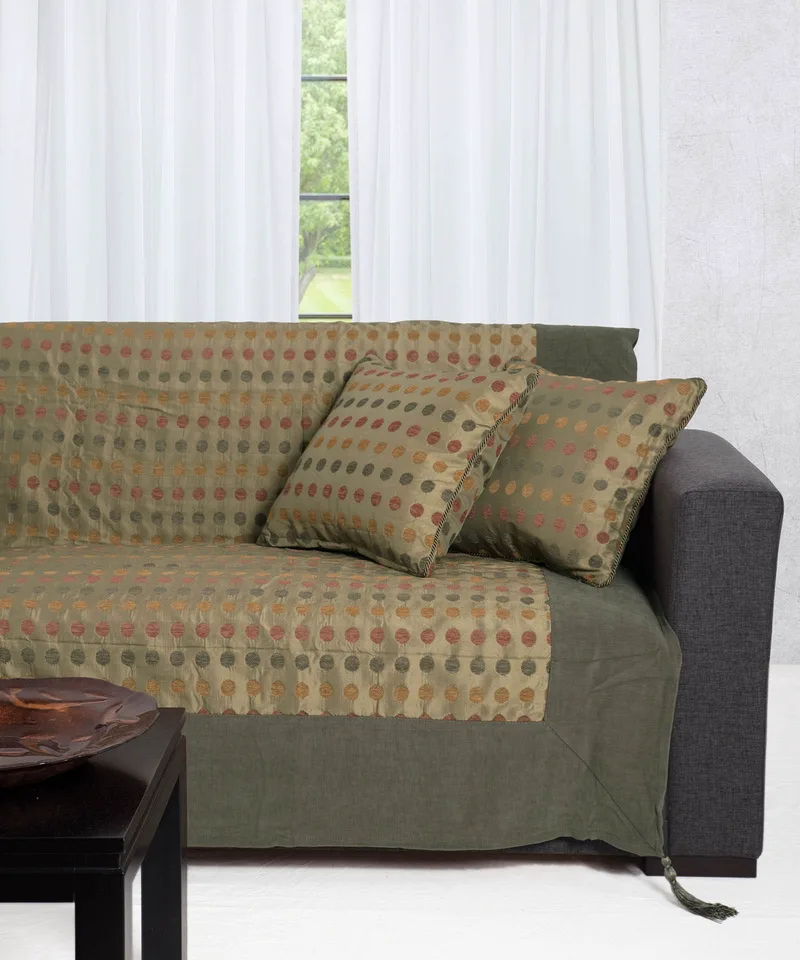 Ριχτάρι Πολυθρόνας Silk Fashion 602 Πουά Πράσινο 150x180