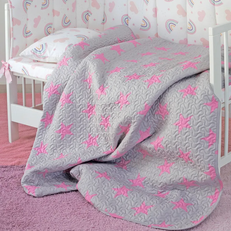 Κουβερλί Microfiber Κούνιας 110x160εκ. Star Girl Melinen 2000040001 (Ύφασμα: Microfiber, Χρώμα: Ροζ, Μέγεθος: Κούνιας) - MELINEN - 2000040001