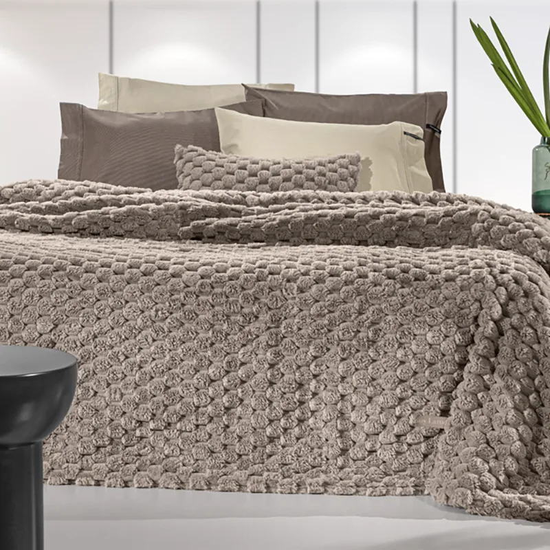 Κουβέρτα Γούνινη King Size 260X240 Guy Laroche Elixir Taupe (260x240)