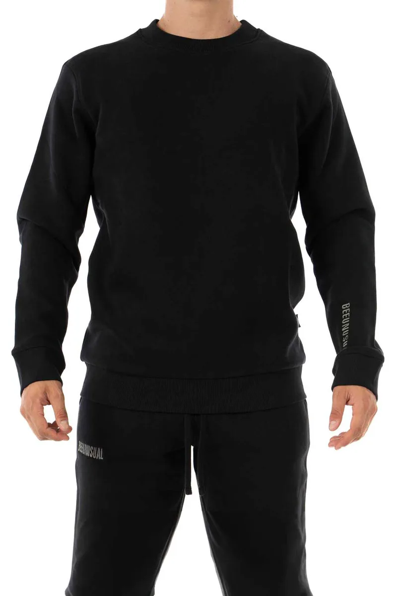 BEE UNUSUAL Φούτερ με λαιμόκοψη - Μαύρο-AT-232306-BLACK