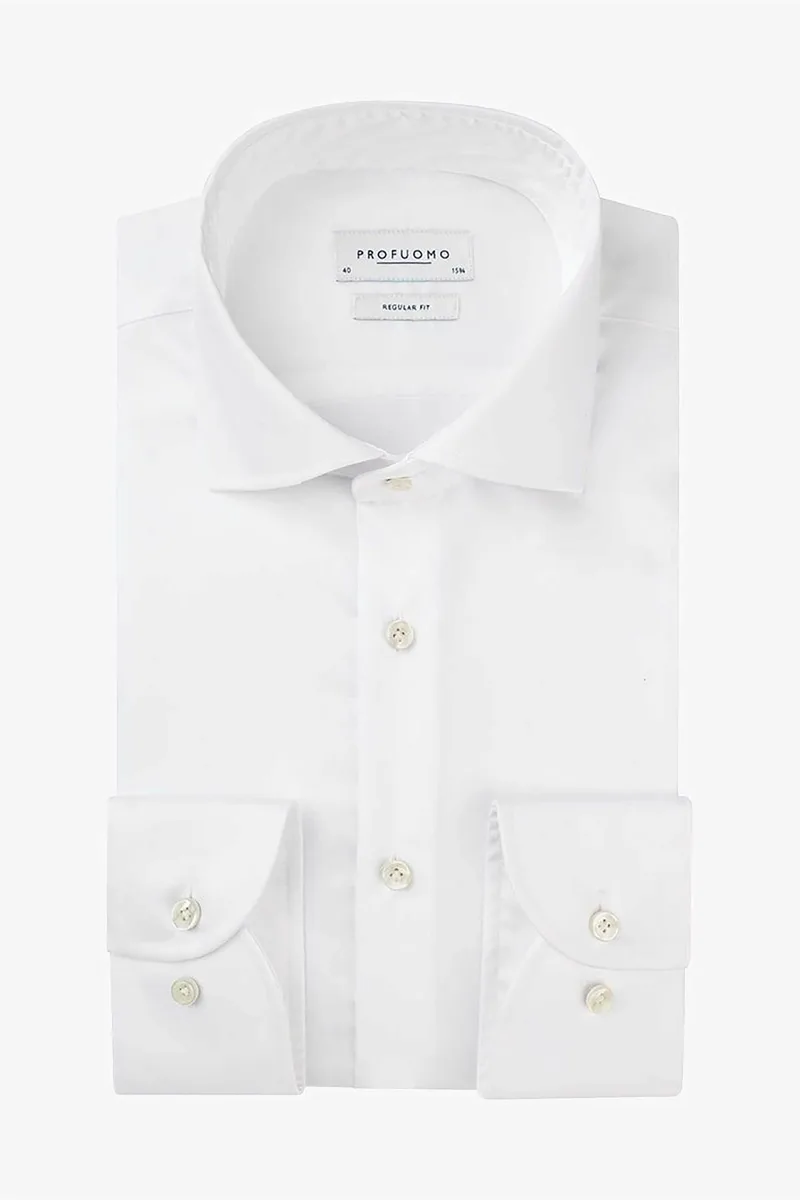 Profuomo ανδρικό πουκάμισο μονόχρωμο Regular Fit - PP0H0A004 Λευκό