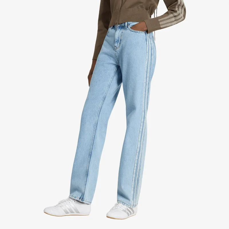 Παντελόνια adidas Firebird Mid Rise Straight Denim Pant Light Denim 25/30