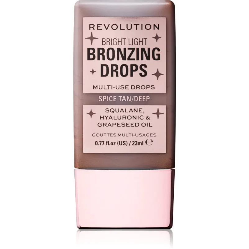 Revolution Bright Light Bronzing Drops υγρό μπρονζερ απόχρωση Deep Bronze Spice 23 ml