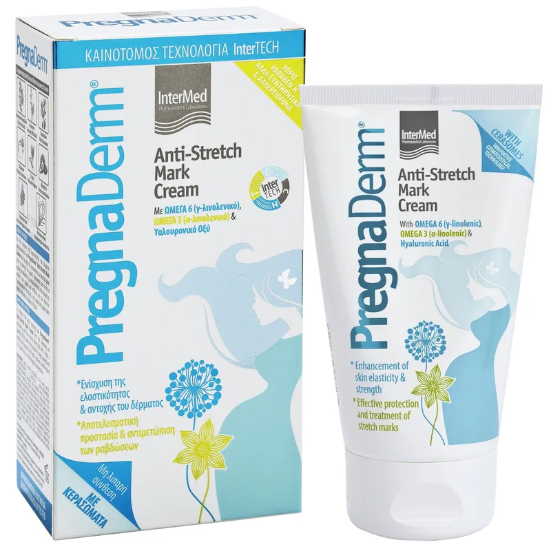 Intermed Pregnaderm Anti-Stretch Mark Cream Κρέμα για την Ενίσχυση της Ελαστικότητας & Αντοχής του Δέρματος 150ml