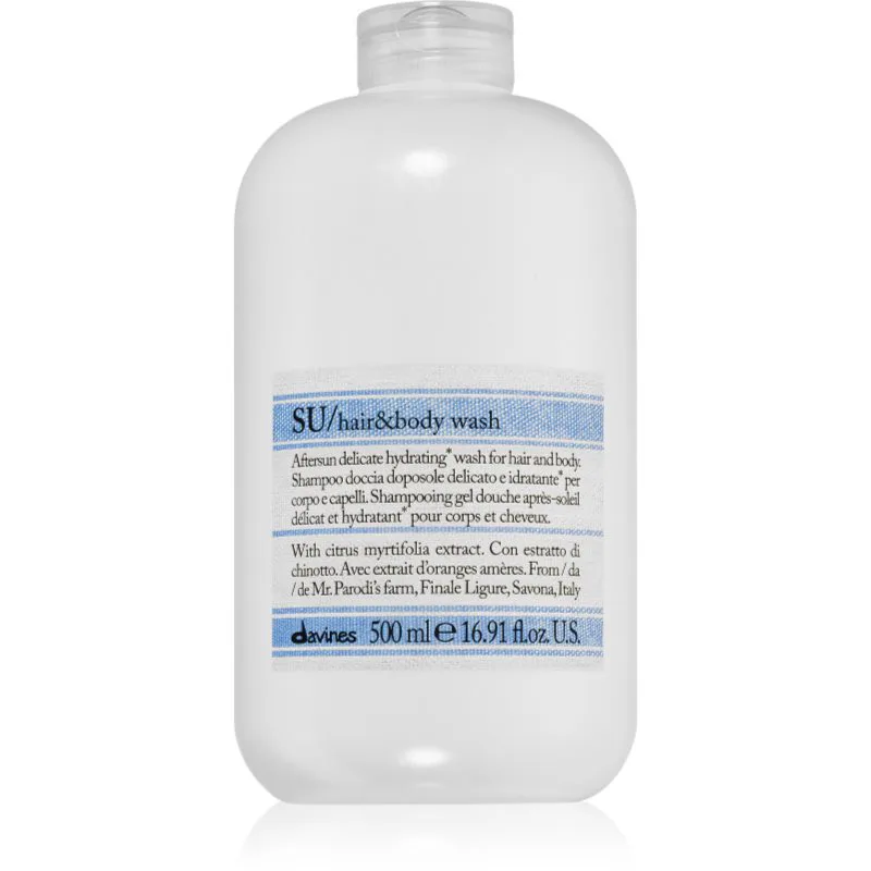 Davines SU Hair&Body Wash τζελ για ντους και σαμπουάν 2 σε 1 500 ml