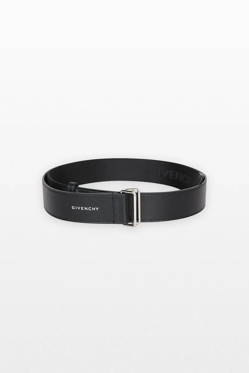 GIVENCHY Ανδρικό Μαύρο Logo Printed Double Buckle Belt