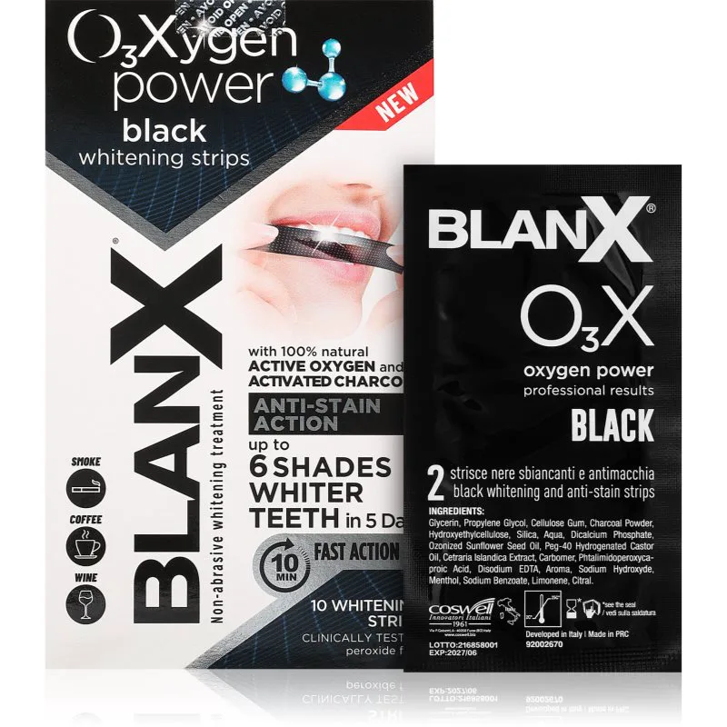 BlanX Oxygen Power Whitening Black Strips λευκαντικές ταινίες για δόντια 10 τμχ