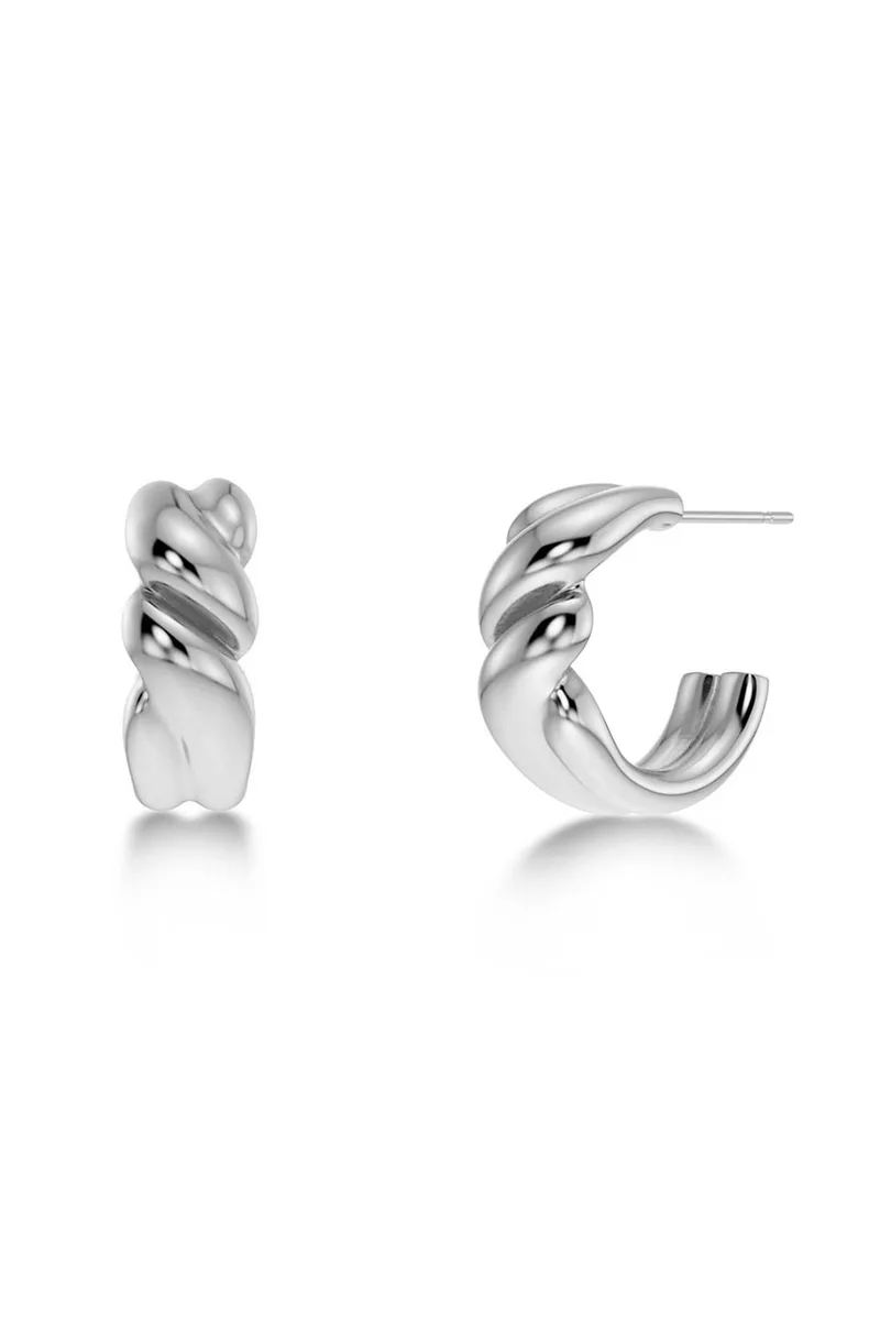 EDBLAD γυναικεία σκουλαρίκια "Twist Hoops Steel S" - 127938