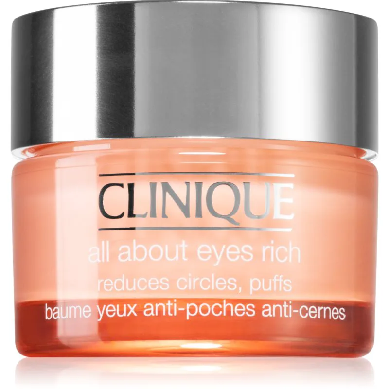 Clinique All About Eyes™ Rich ενυδατική κρέμα ματιών για την αντιμετώπιση του πρηξίματος και των μαύρων κύκλων 30 ml