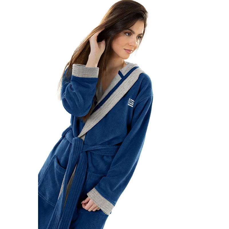Μπουρνούζι Με Κουκούλα Guy Laroche Monogram Marine