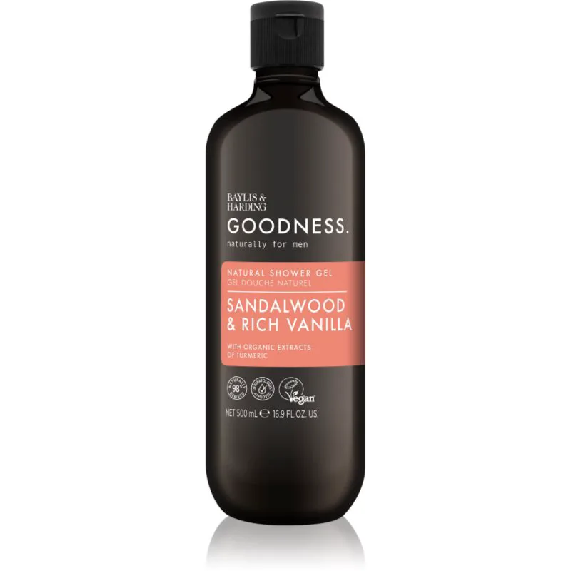 Baylis & Harding Goodness Sandalwood & Rich Vanilla τζελ για ντους για άντρες 500 ml