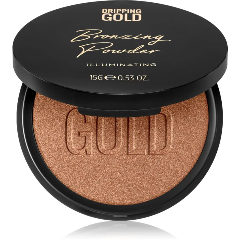Dripping Χρυσό Luxury Tanning Bronzing Powder συμπαγής πούδρα μπρονζερ για σώμα και πρόσωπο απόχρωση Illuminating 15 γρ