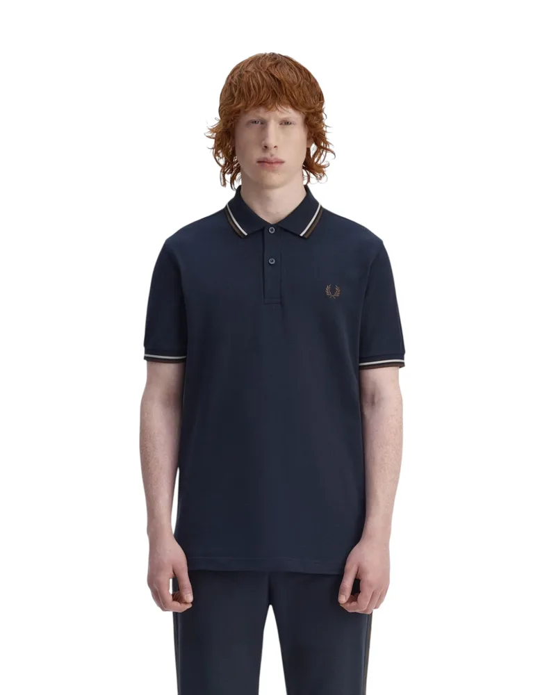 Fred Perry Ανδρική Μπλούζα Twin Tipped Polo M3600-52A Μπλε