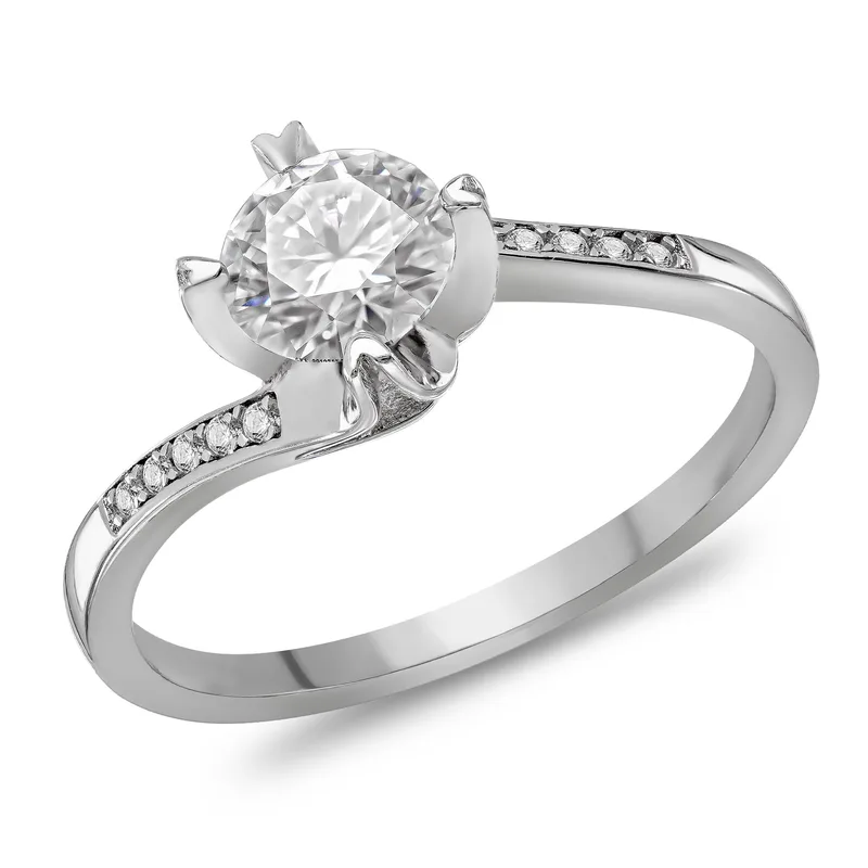 Δαχτυλίδι Moνόπετρο με Moissanite Diamonds από Ασήμι DX2727