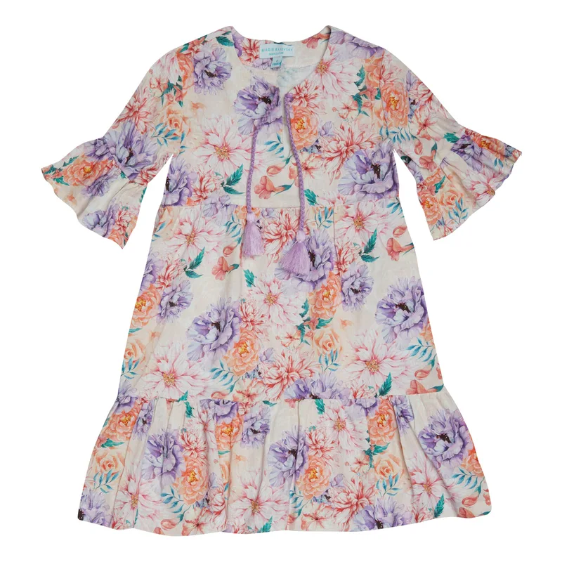GIRL'S LINEN DRESS ROMANTIC