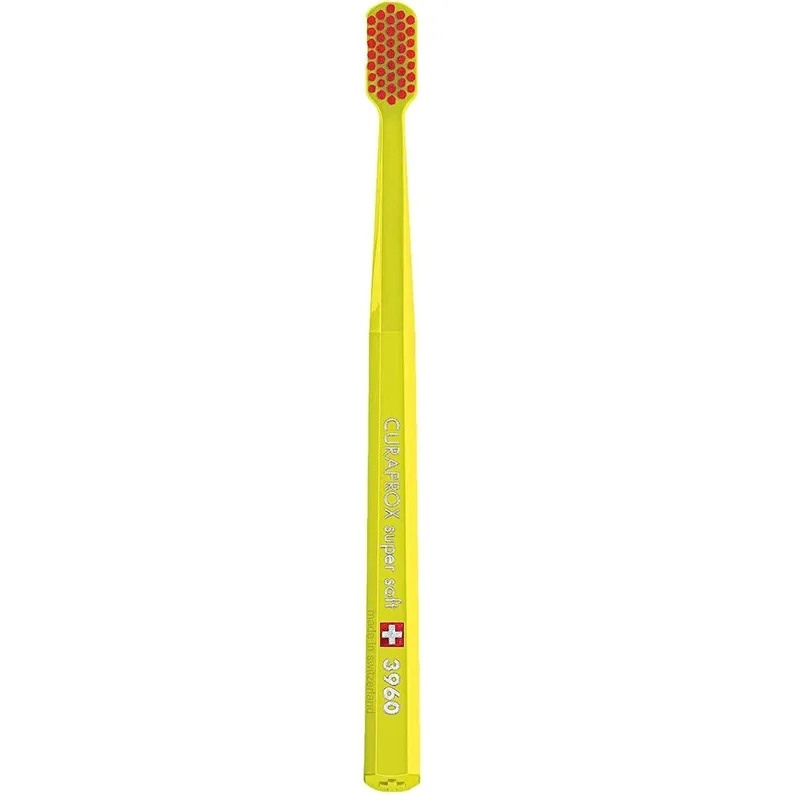Curaprox CS 3960 Super Soft Toothbrush Πολύ Μαλακή Οδοντόβουρτσα με Εξαιρετικά Απαλές & Ανθεκτικές Ίνες Curen για Αποτελεσματικό Καθαρισμό 1 Τεμάχιο - Κίτρινο/ Κόκκινο