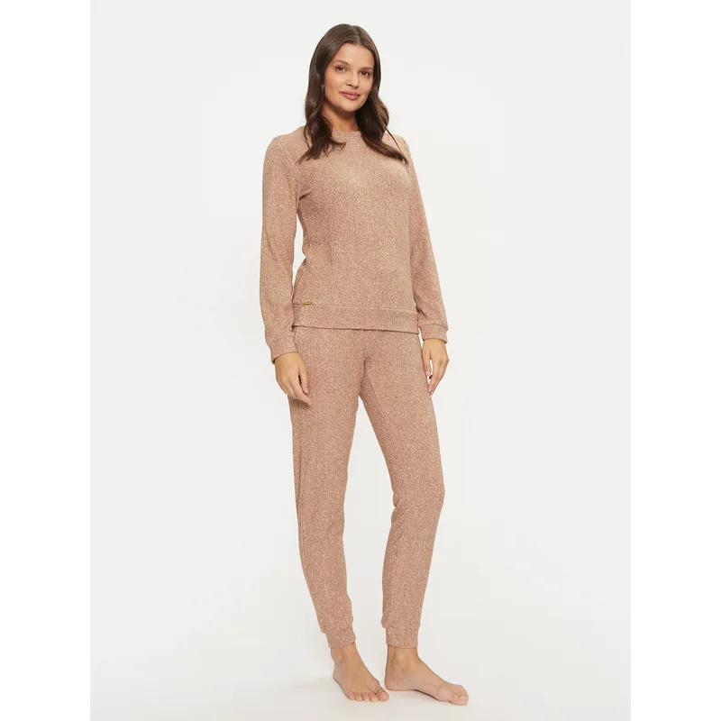 Selmark Πιτζάμα P8673 Μπεζ Regular Fit