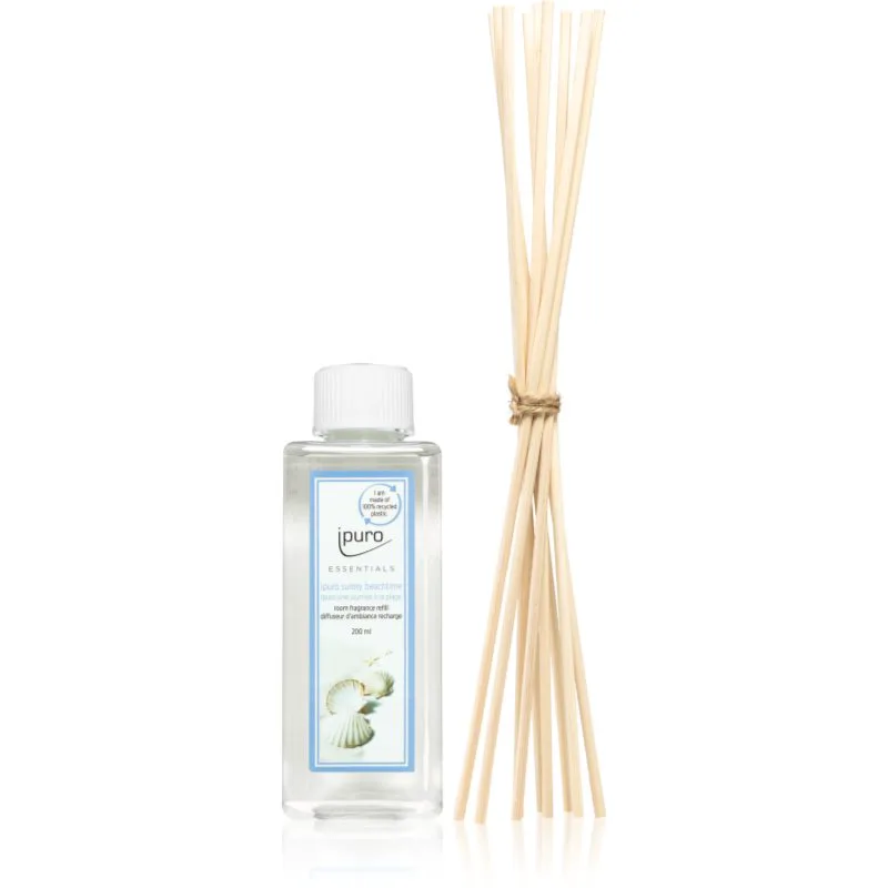 ipuro Essentials Sunny Beachtime ανταλλακτικό για διαχυτές αρώματος + Ανταλλακτικά στικς για τους διαχυτές αρωμάτων 200 ml
