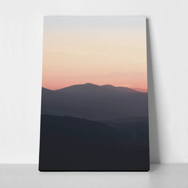 Πίνακας σε Καμβά RUSTIC FARMHOUSE MOUNTAIN SUNSET