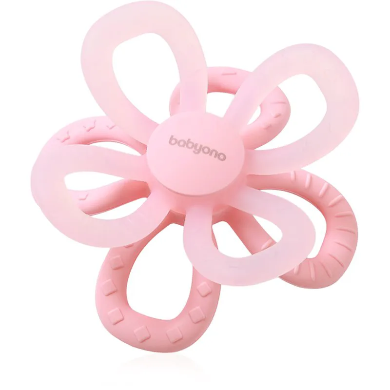 BabyOno Silicone Teether Flower μασητικό Ροζ 1 τμχ