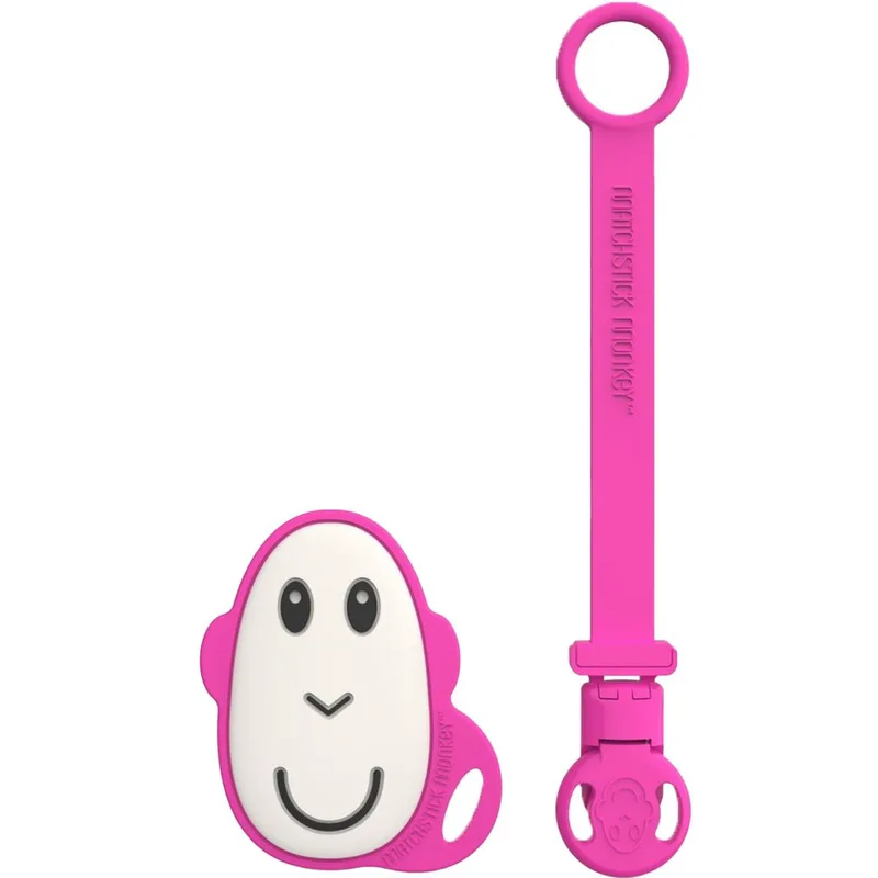 Matchstick Monkey Flat Face Teether & Soother Clip Βρεφικό Σετ για τα Πρώτα Δοντάκια Κωδ 24101, 1 Τεμάχιο - Ροζ