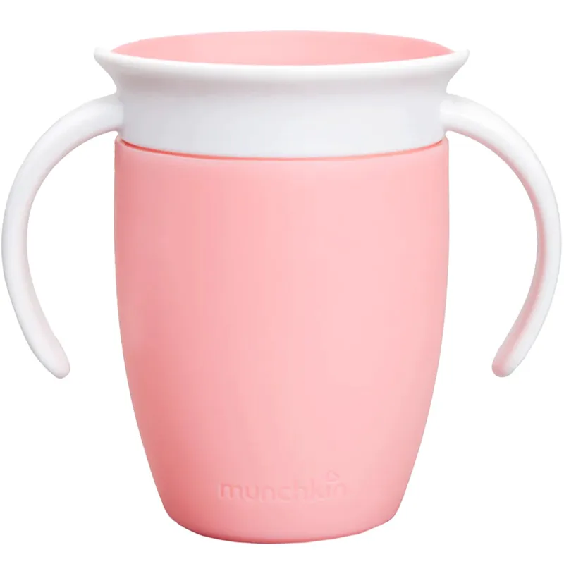 Munchkin Miracle 360 Trainer Cup 6m+ Εκπαιδευτικό Ποτηράκι με Χερούλια 207ml - Ανοιχτό Ροζ