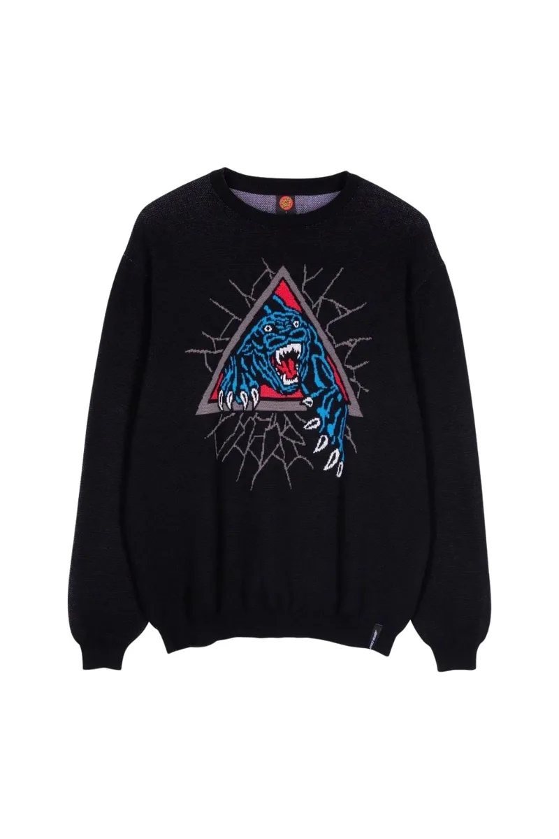 Santa Cruz Ανδρικό Πουλόβερ Natas Panther Knit Crew - Μαύρο-SCA-CRW-9728-BLACK