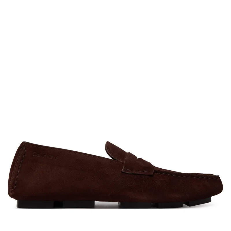 Μοκασίνια Calvin Klein Square Driver Suede HW0HW02844 Μπορντό