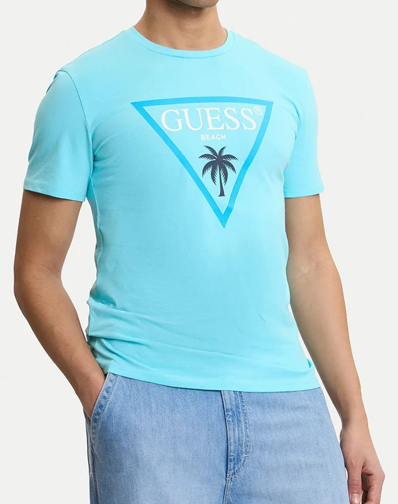 GUESS SS CN NEW TRIANGLE PALM TEE ΜΠΛΟΥΖΑ ΑΝΔΡΙΚΟ F6GI09J1314-A73B Turquoise