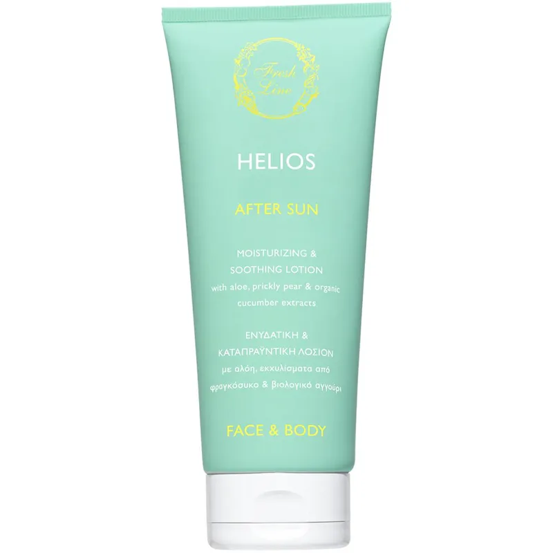 Fresh Line Helios Moisturizing & Soothing Face & Body After Sun Lotion Ενυδατική & Καταπραϋντική Λοσιόν για Πρόσωπο & Σώμα με Αλόη, Εκχυλίσματα από Φραγκόσυκο & Βιολογικό Αγγούρι 200ml
