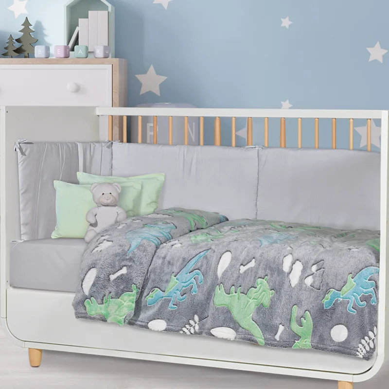 Φωσφοριζέ Κουβέρτα Fleece Κούνιας 110x150 Das Home Velour 4865 Grey 110x150