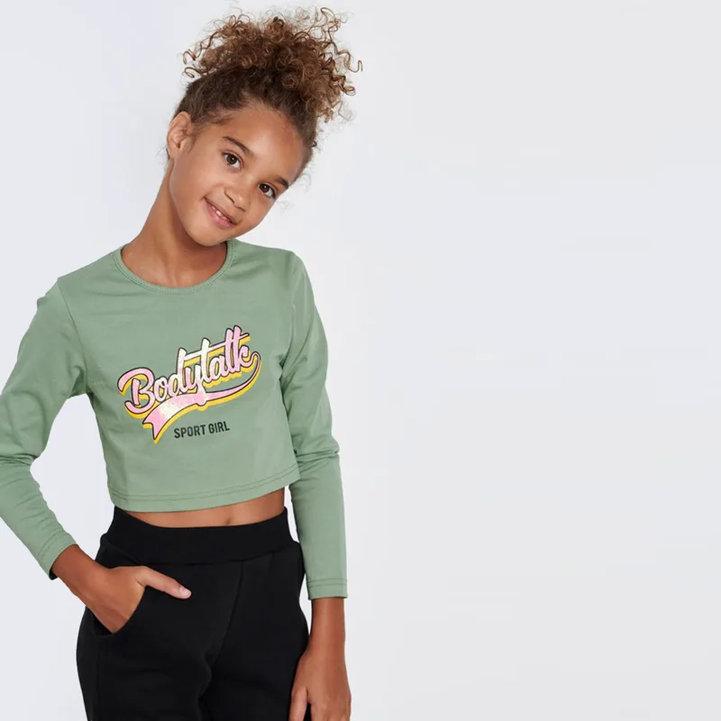 BodyTalk Cropped Παιδική Μπλούζα Με Μακρύ Μανίκι (9000097245_54597)