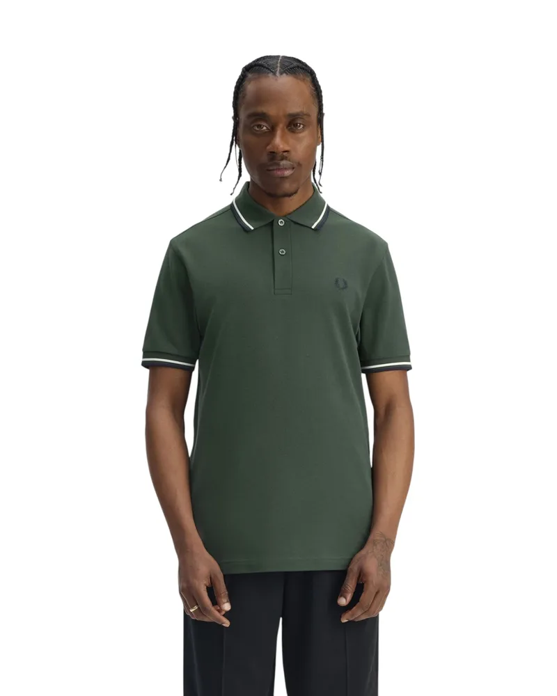 Fred Perry Ανδρική Μπλούζα Twin Tipped Polo M3600-53A Πράσινο