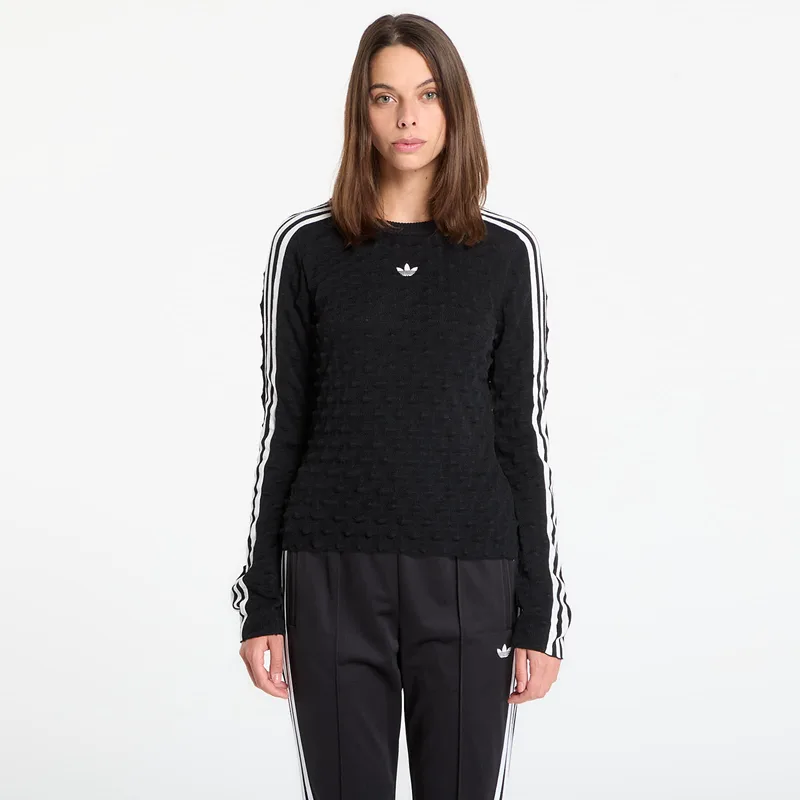 T-shirt adidas Slim Solid Spike Knit Sweatshirt Black XS