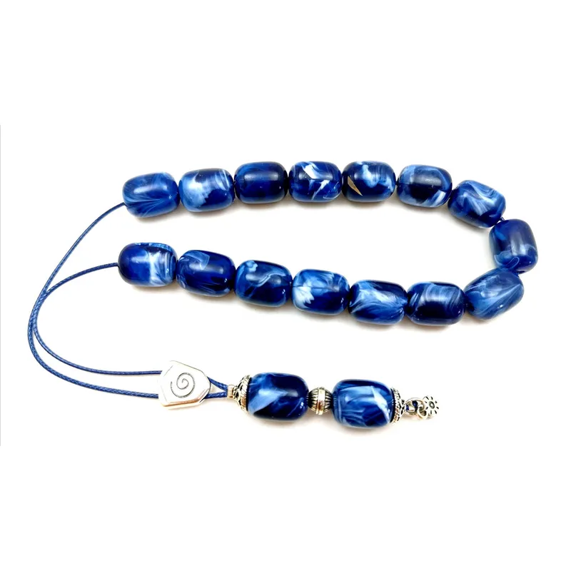 Κομπολόι Ρητίνη Μπλέ 12x16mm ΡΗΤ-129Β