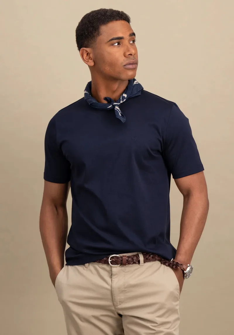 Fynch Hatton T Shirt της σειράς Mercerized - 1504 1322 685 Navy