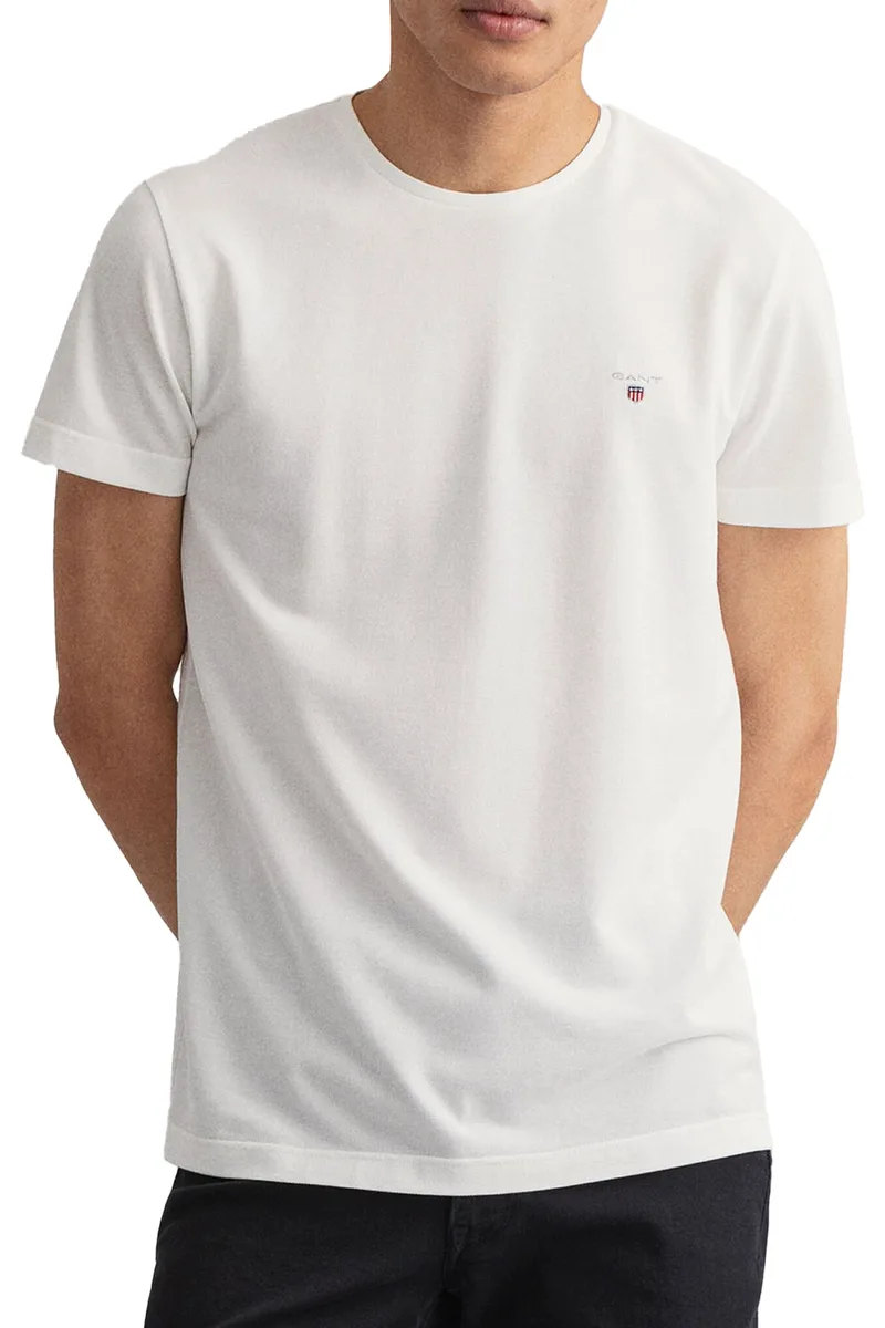 Μπλούζα Κοντομάνικη Gant Piquet 2023017-110 WHITE Ανδρικό