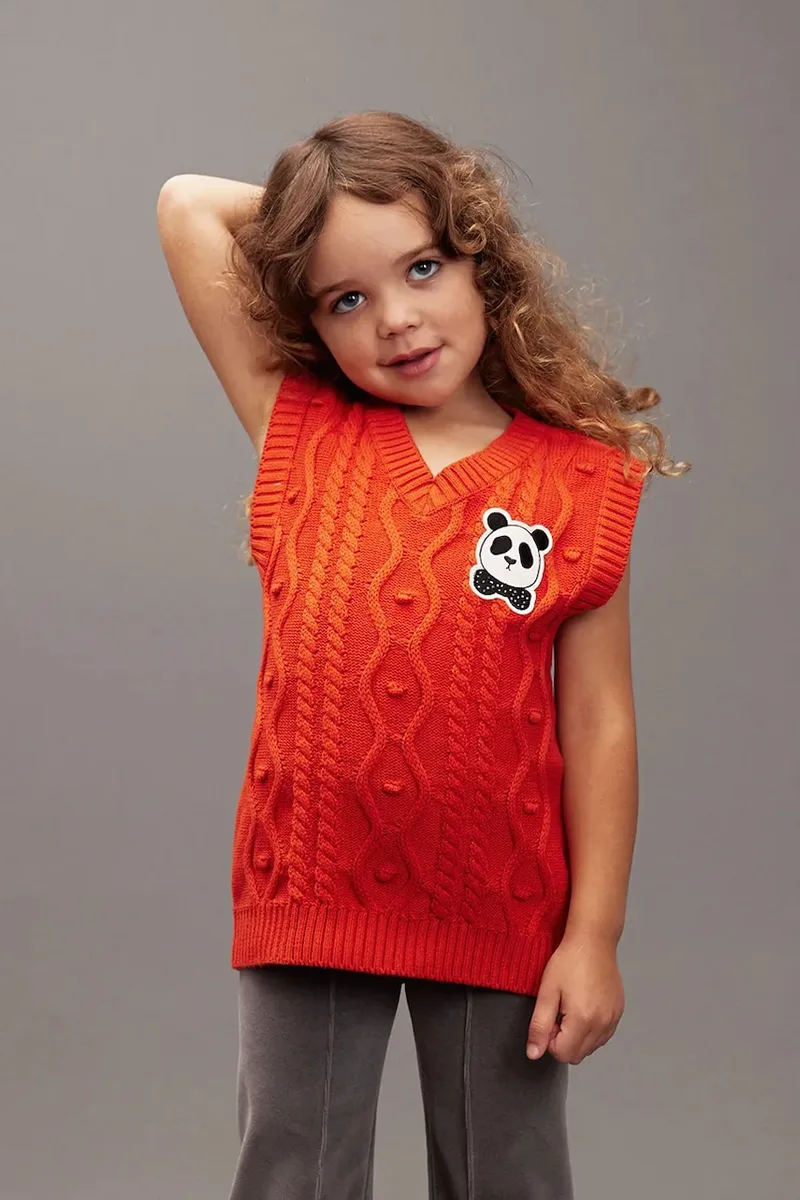 Παιδικό βαμβακερό γιλέκο Mini Rodini Panda