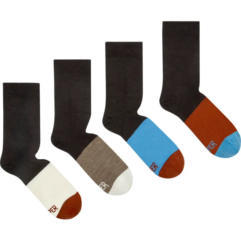 CAMPER Socks - Unisex Κάλτσες - Μπορντό,Μπεζ,Μπλε, Μέγεθος M, Cotton fabric