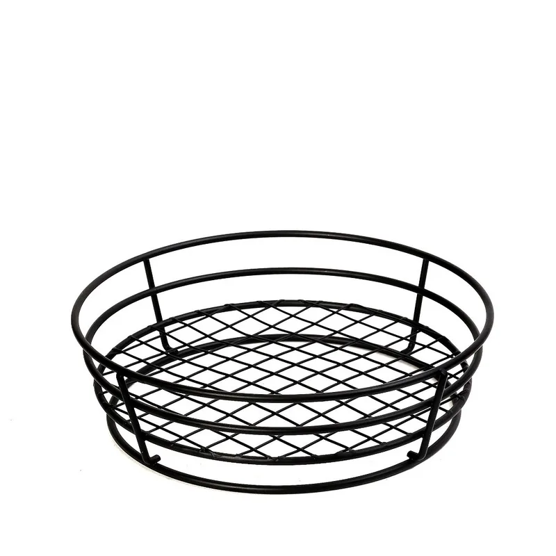 Καλάθι Μεταλλικό Στρογγυλό Μαύρο 21x21x6εκ. ESPIEL HOT1002 (Υλικό: Μεταλλικό, Χρώμα: Μαύρο) - ESPIEL - HOT1002