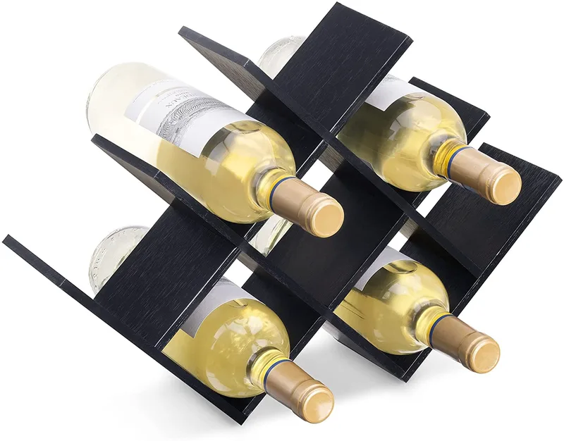 Navaris Bamboo Wine Rack - Ξύλινο Ράφι Ποτών από Μπαμπού - Black (54003.01)