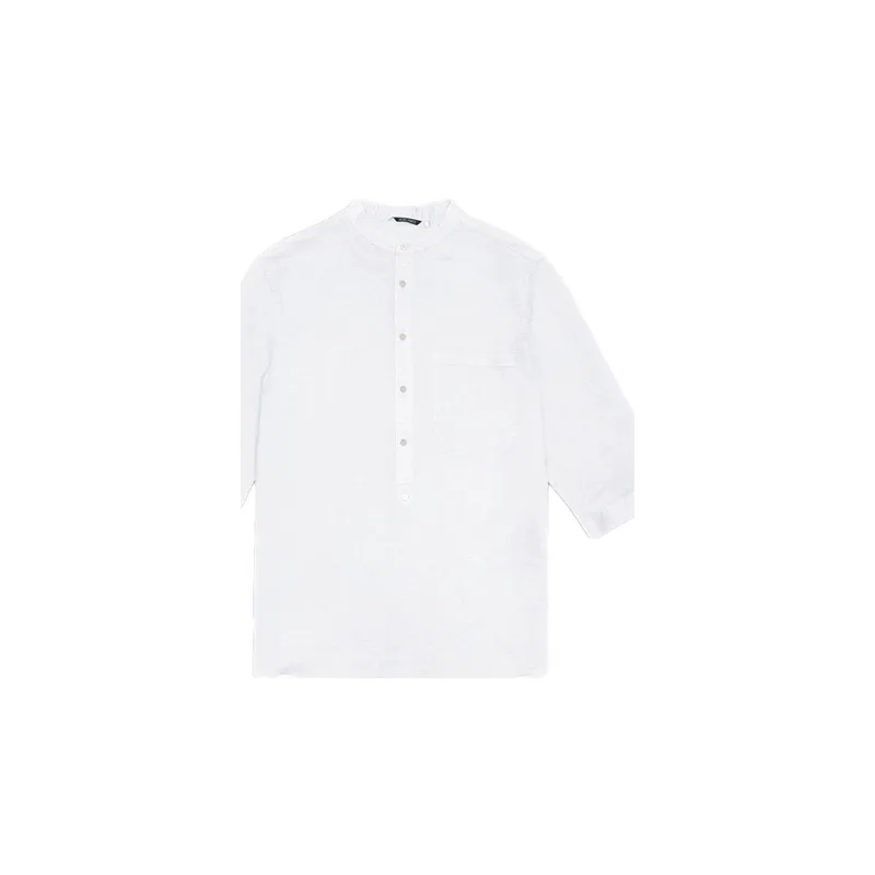 Μπλουζάκια με μακριά μανίκια Antony Morato LINEN MAO COLLAR OVERSIZED FIT SHIRT MEN
